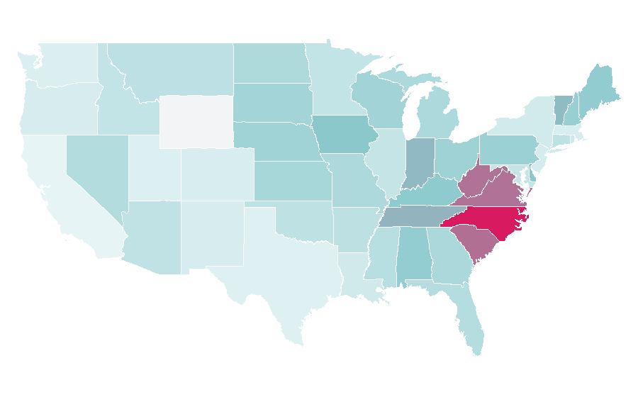Affinity by region — Denny Hamlin, United States