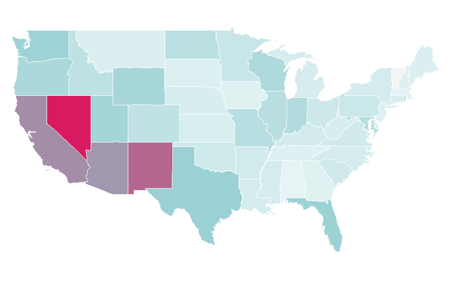Affinité par région — Denny's, États-Unis
