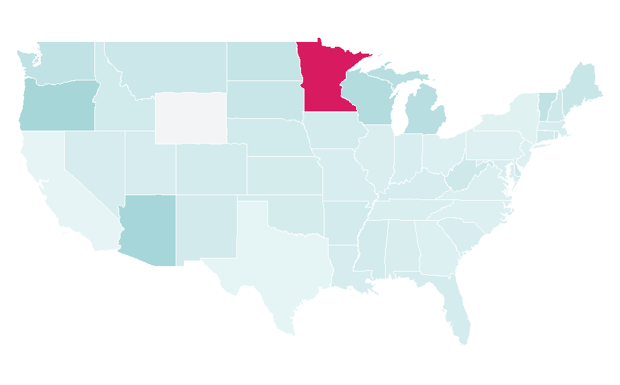 Affinity by region — Dental therapist, United States