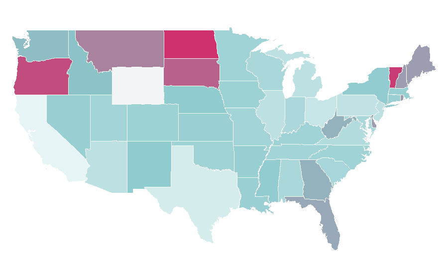 Affinity by region — Dental tourism, United States