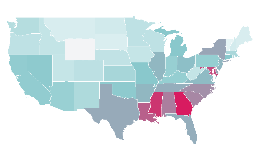 Affinity by region — Denzel Washington, United States