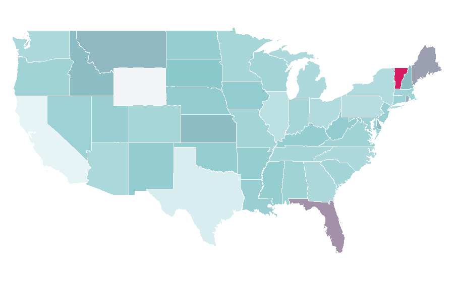 Affinity by region — Departments of Colombia, United States