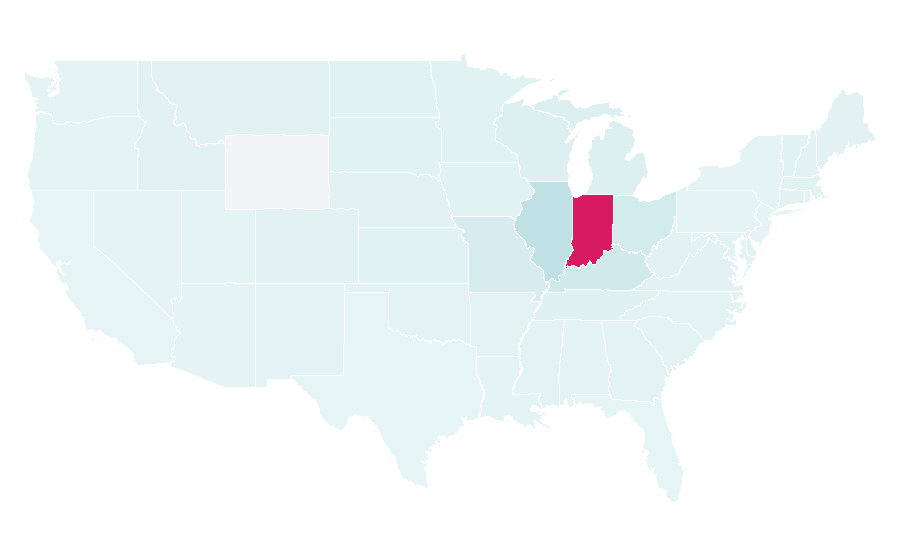 Affinity by region — DePauw University, United States