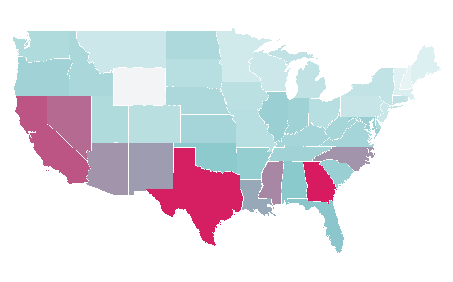 Afinidad por región — Dermis, Estados Unidos