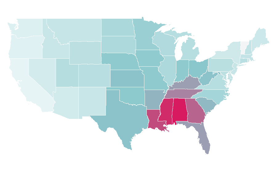 Affinity by region — Destin, Florida, United States