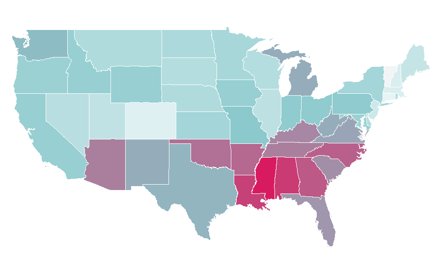 Affinity by region — DETAIL (professional journal), United States