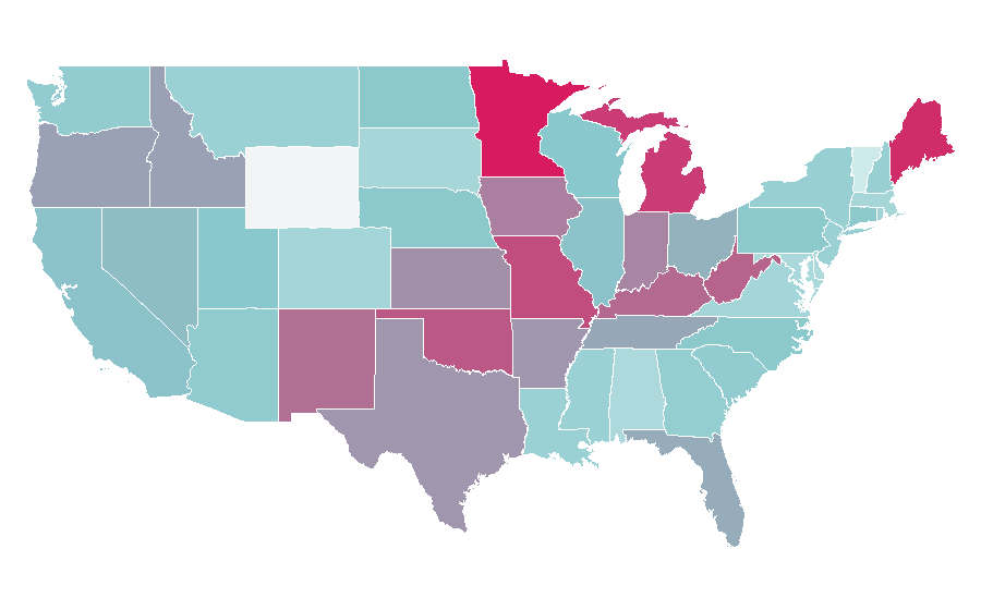 Affinität nach Region — Dexter, USA