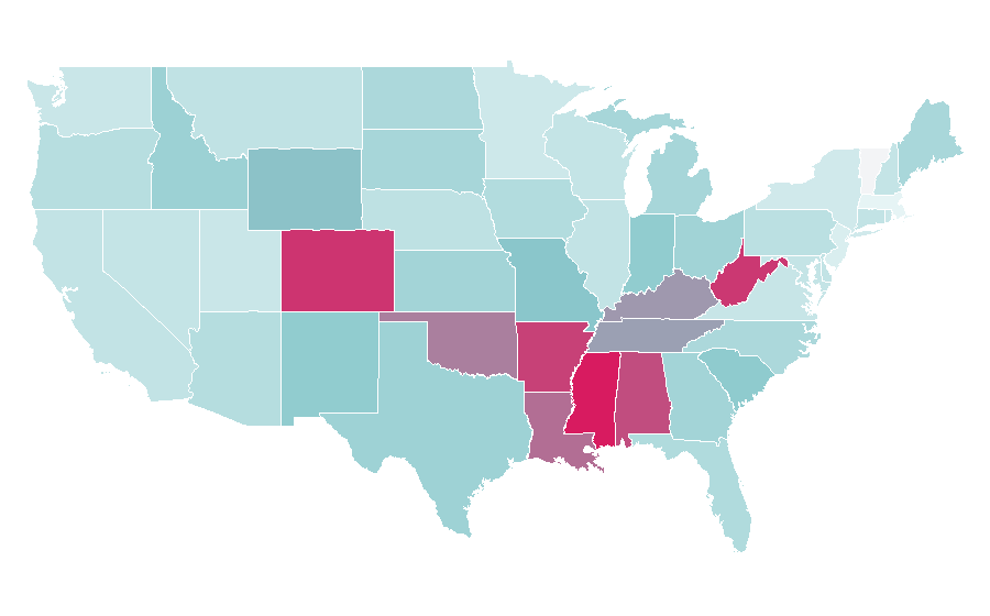 Affinity by region — Diabetic diet, United States