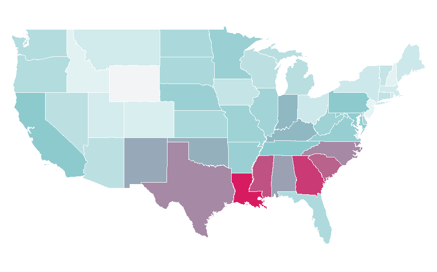 Affinity by region — Dialect, United States