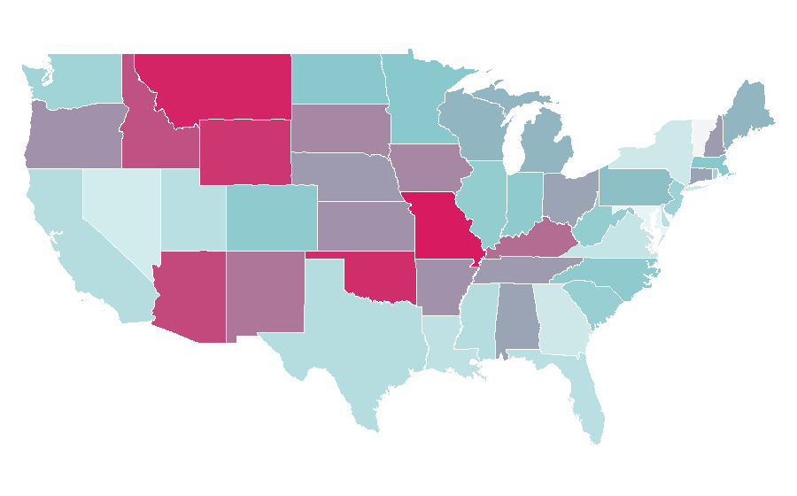 Affinity by region — Diane Lane, United States