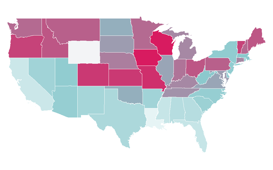Affinity by region — Die Hard 2, United States