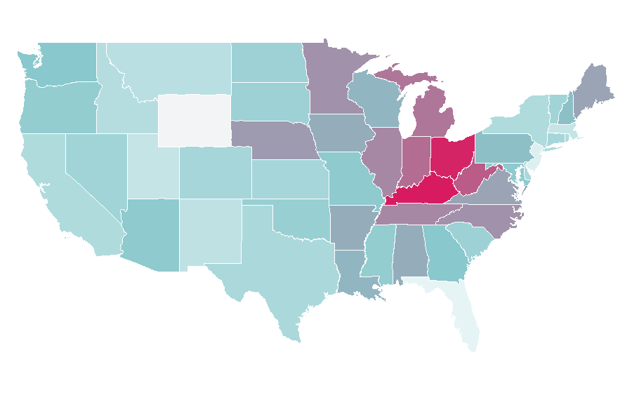 Affinity by region — DiGiorno, United States