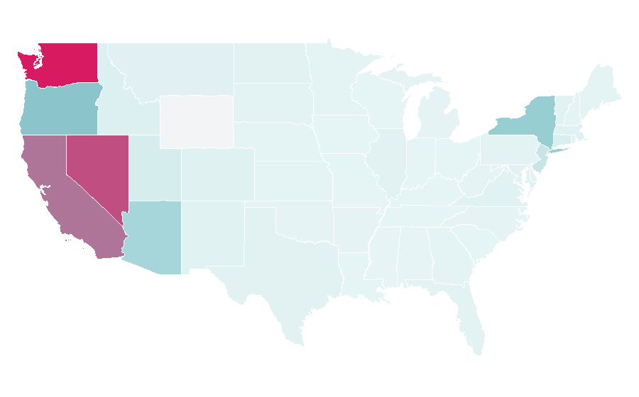 Afinidad por región — Din Tai Fun, Estados Unidos