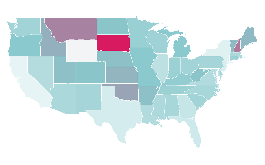 Affinity by region — Dirty Jobs with Mike Rowe, United States