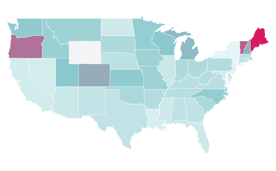 Affinity by region — Disc golf, United States