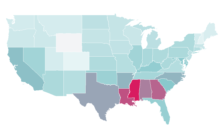 Affinity by region — Discharge, United States