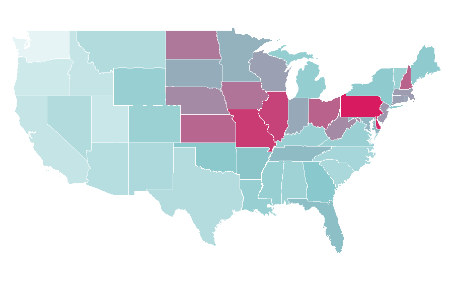 Affinity by region — Discover (magazine), United States
