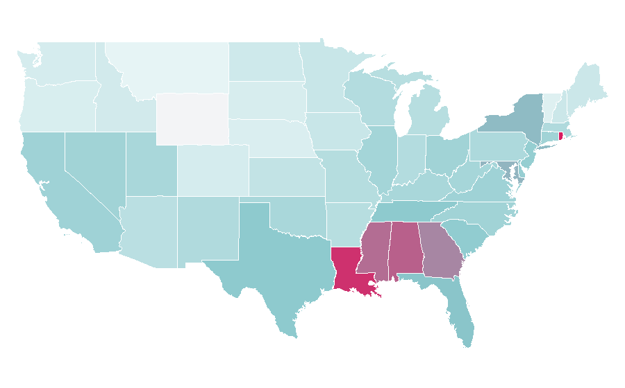 Affinity by region — Disney Channel, United States