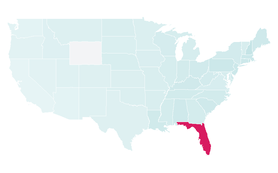 Affinity by region — Disney's Caribbean Beach Resort, United States