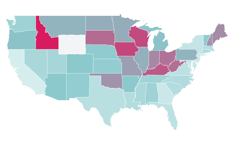 Affinity by region — Disturbed (band), United States