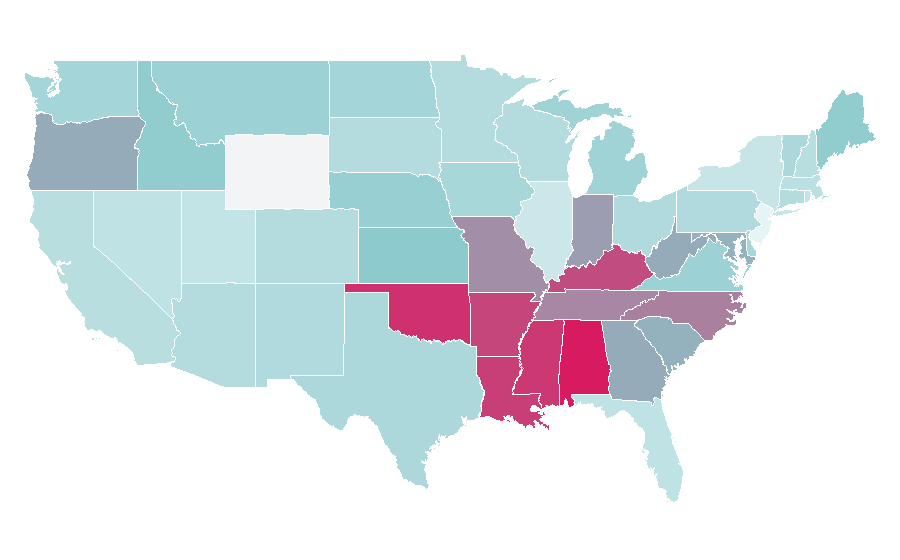 Affinity by region — Divination, United States