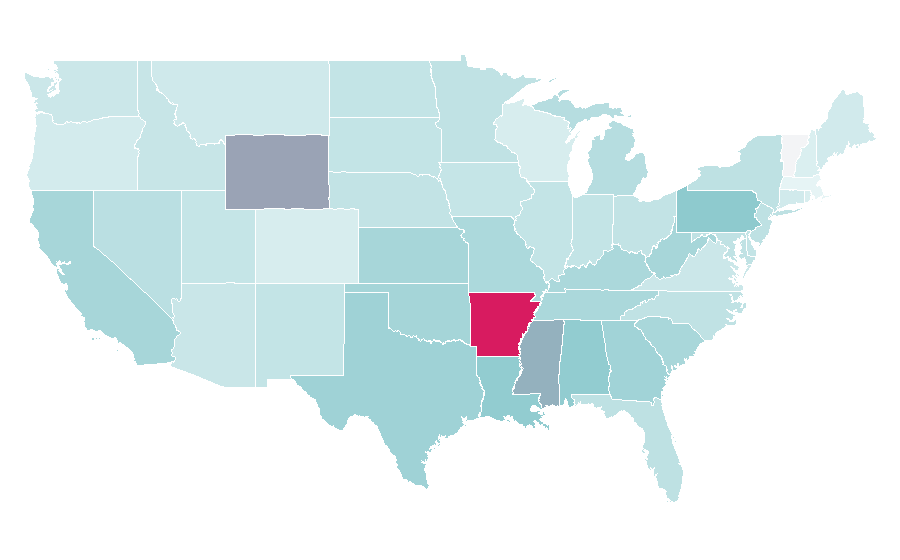 Affinité par région — Divorce, États-Unis