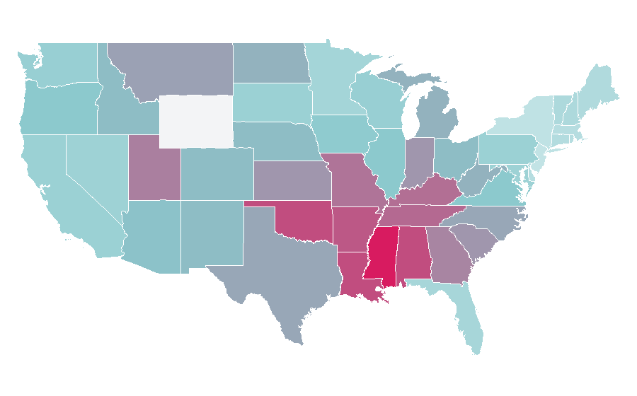 Affinity by region — Django Unchained, United States