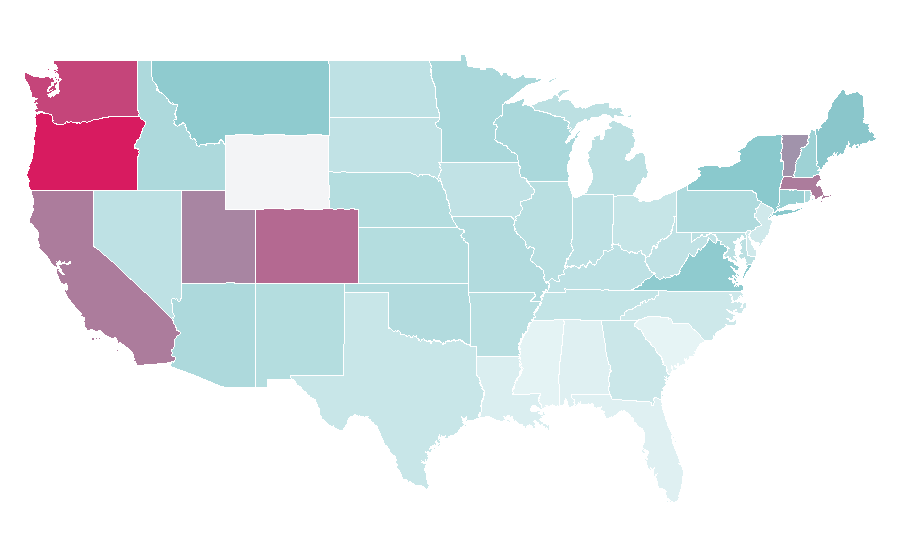 Affinity by region — Do Androids Dream of Electric Sheep?, United States