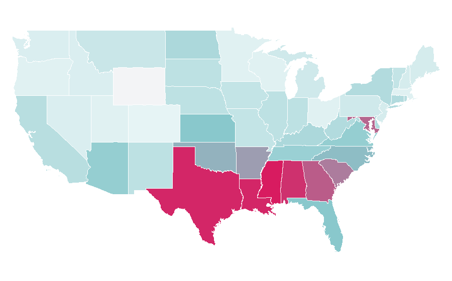 Affinity by region — Doctor of Medicine, United States