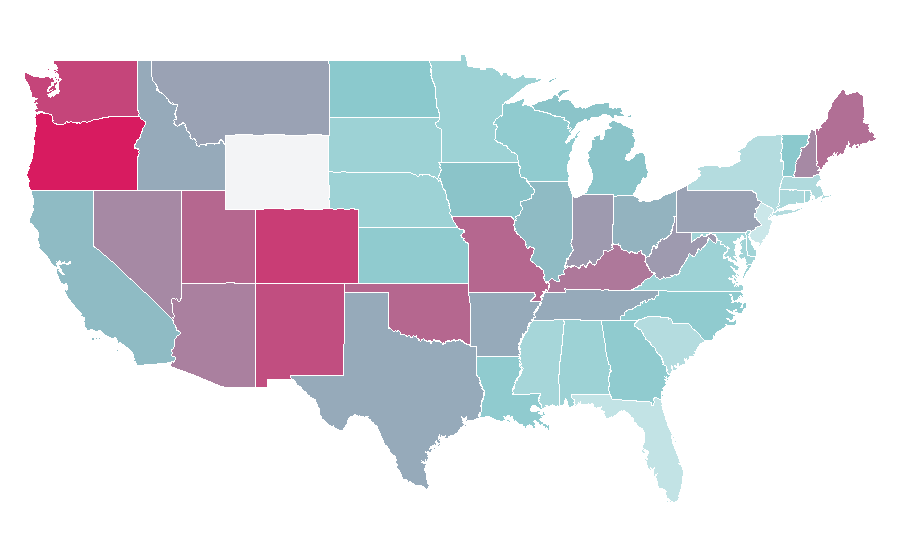Affinity by region — Doctor Sleep (novel), United States