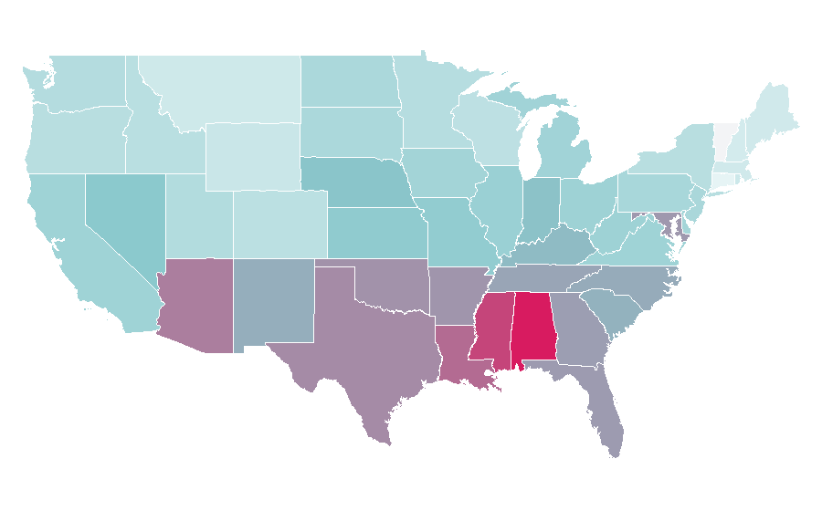 Affinity by region — Dodge Charger (B-body), United States