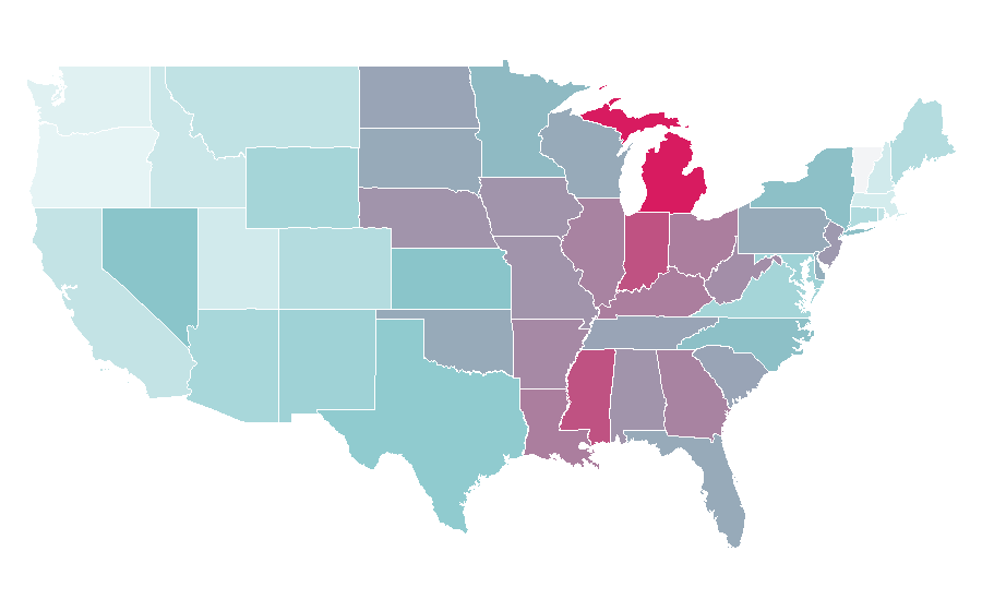 Affinity by region — Dodge Durango, United States