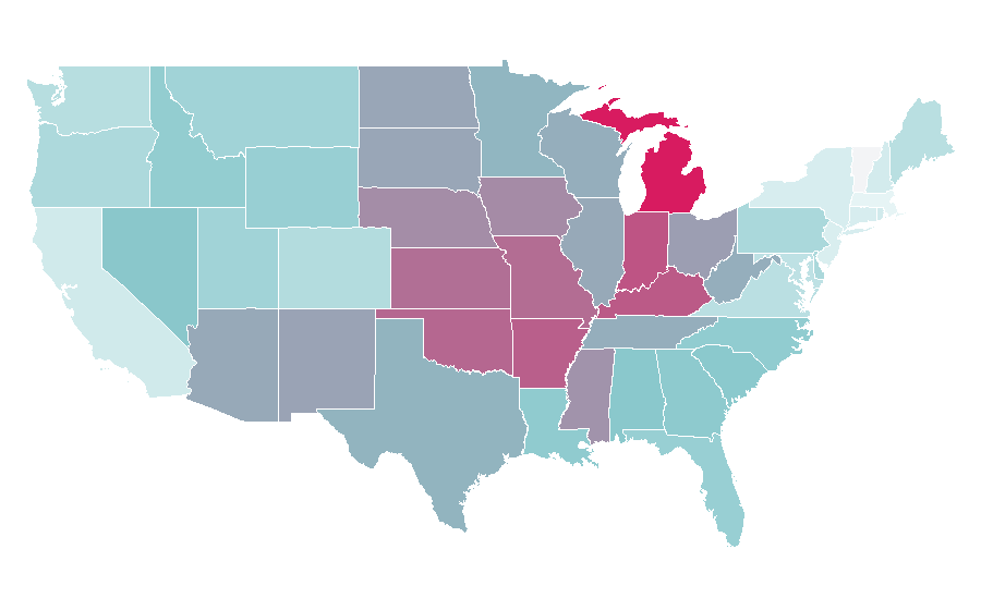 Affinity by region — Dodge Journey, United States