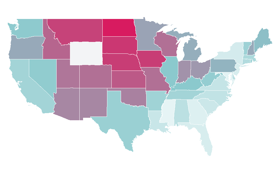 Affinity by region — Dodgeball, United States