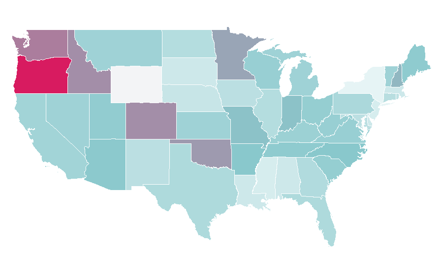 Affinity by region — Dog training, United States