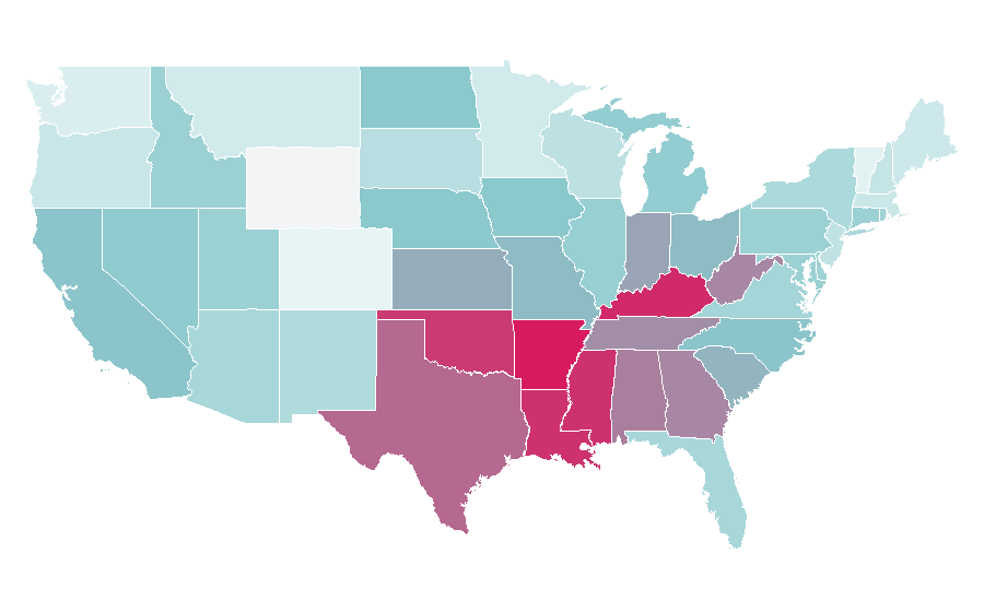 Affinity by region — Dog with a Blog, United States