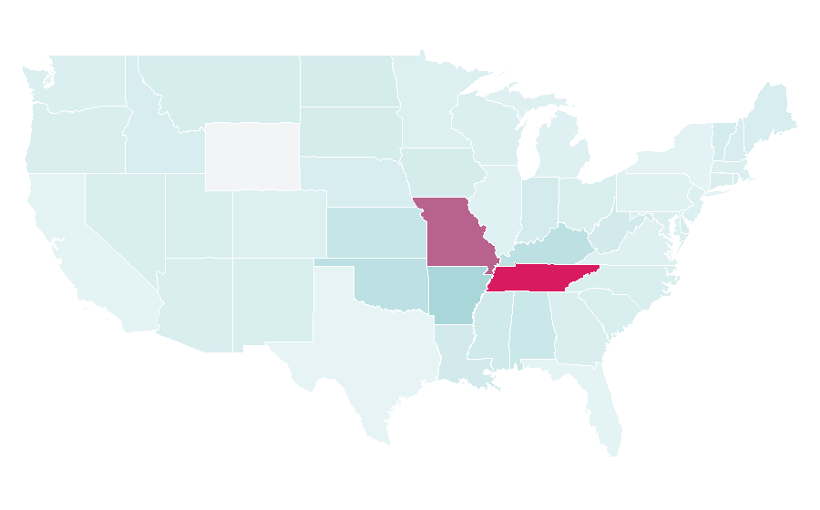 Affinity by region — Dolly Parton's Dixie Stampede, United States