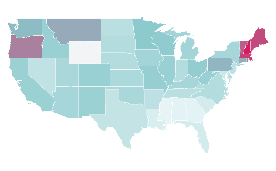 Affinity by region — Dolores O'Riordan, United States