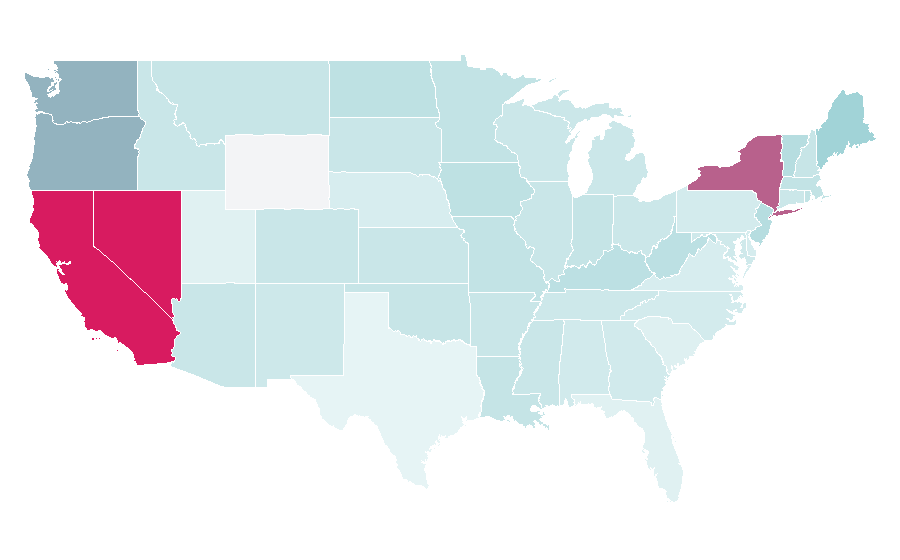 Affinity by region — Domestic partnership, United States