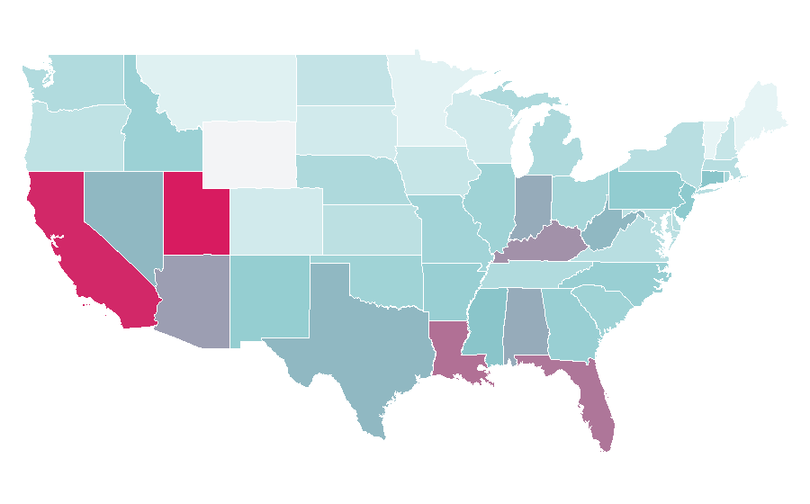 Affinity by region — Donald Duck, United States