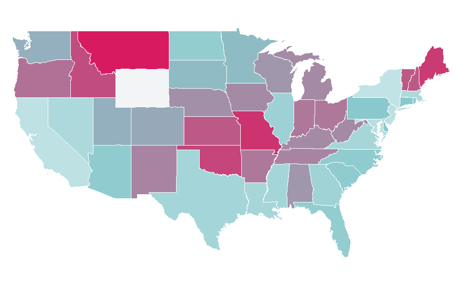 Affinity by region — Donald Sutherland, United States