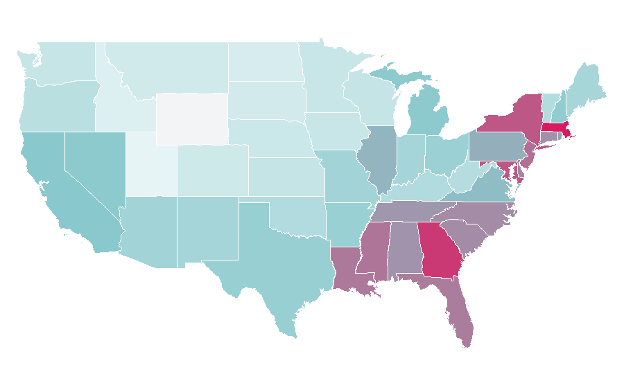 Affinity by region — Donna Summer, United States