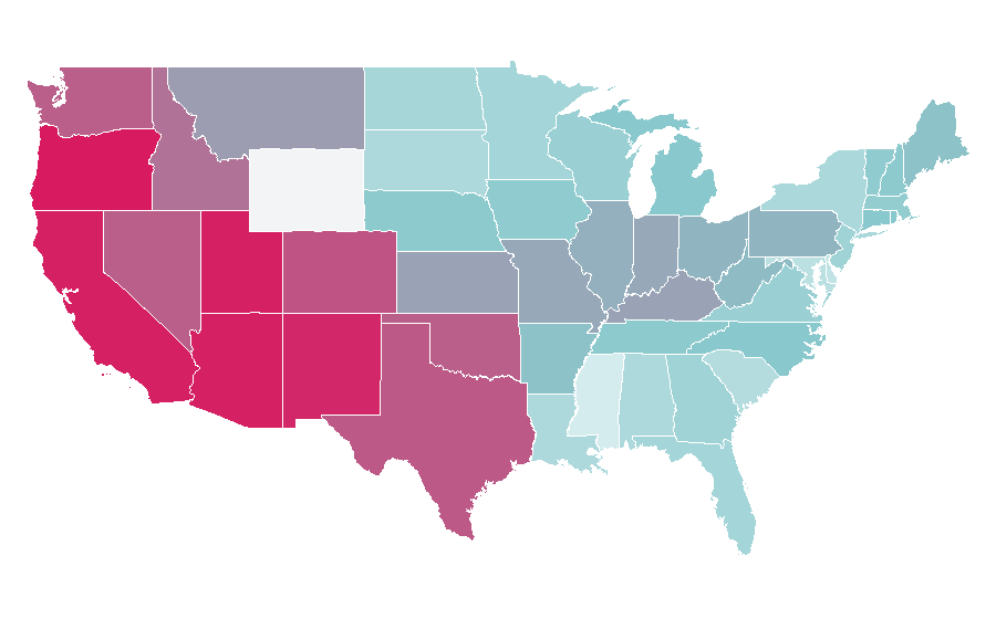 Affinity by region — Donnie Darko, United States