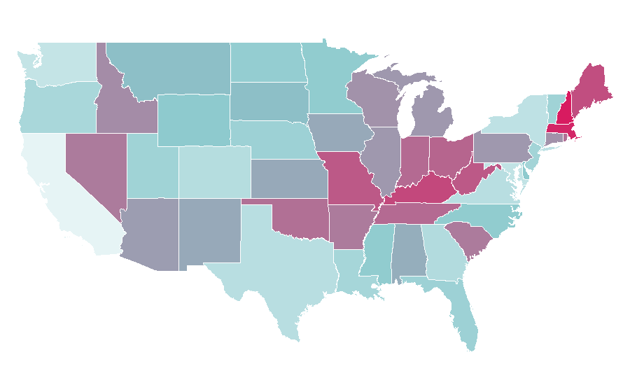 Affinity by region — Donnie Wahlberg, United States