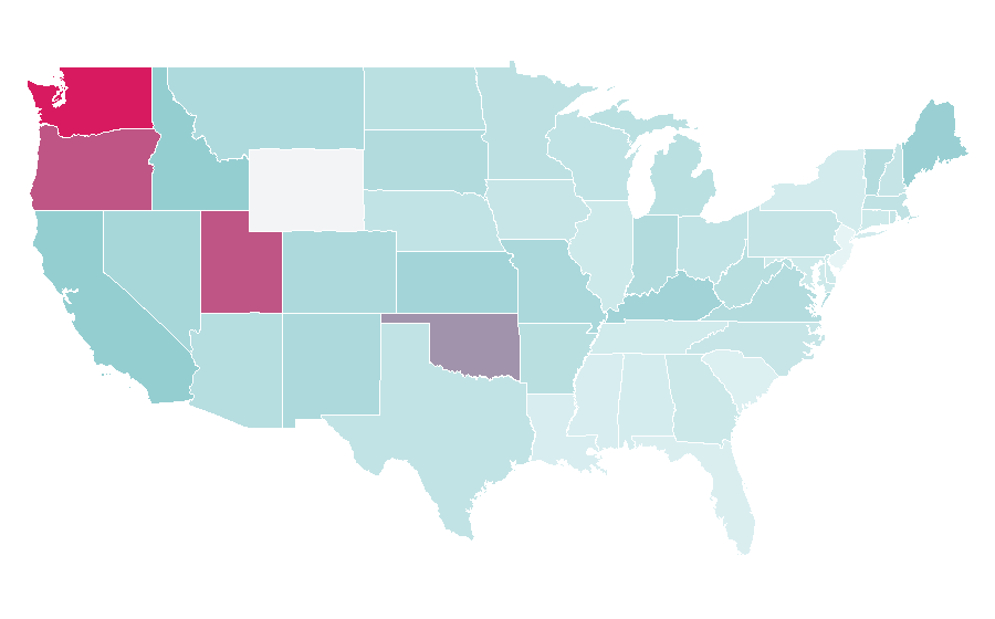 Affinity by region — Don't Starve, United States