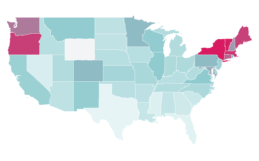 Affinity by region — Dorothy Parker, United States