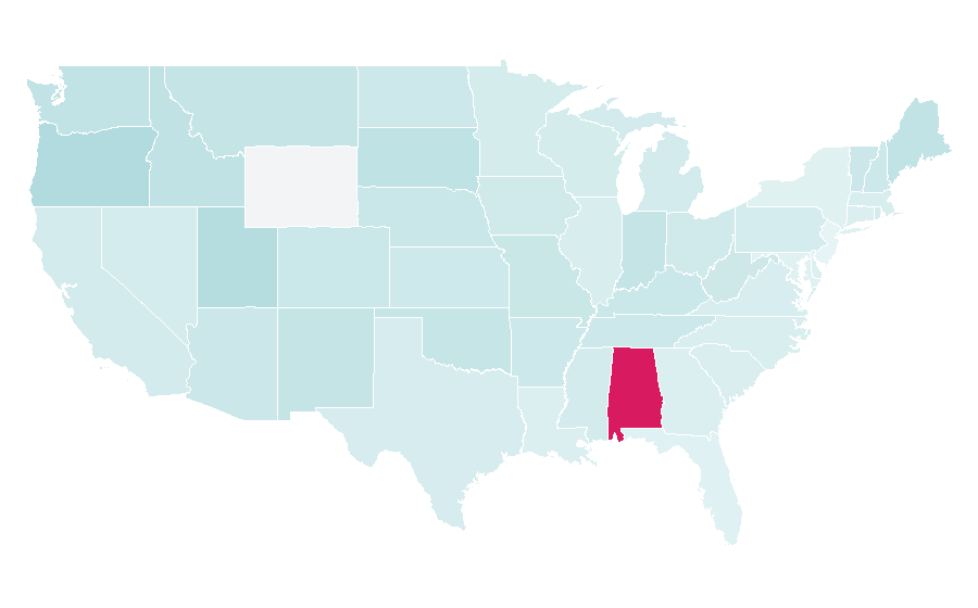 Affinity by region — Doug Jones (actor), United States