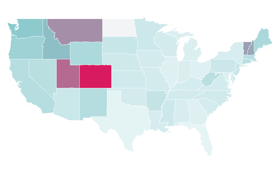 Affinity by region — Downhill mountain biking, United States