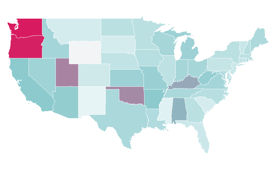 Affinity by region — Dragon Quest, United States