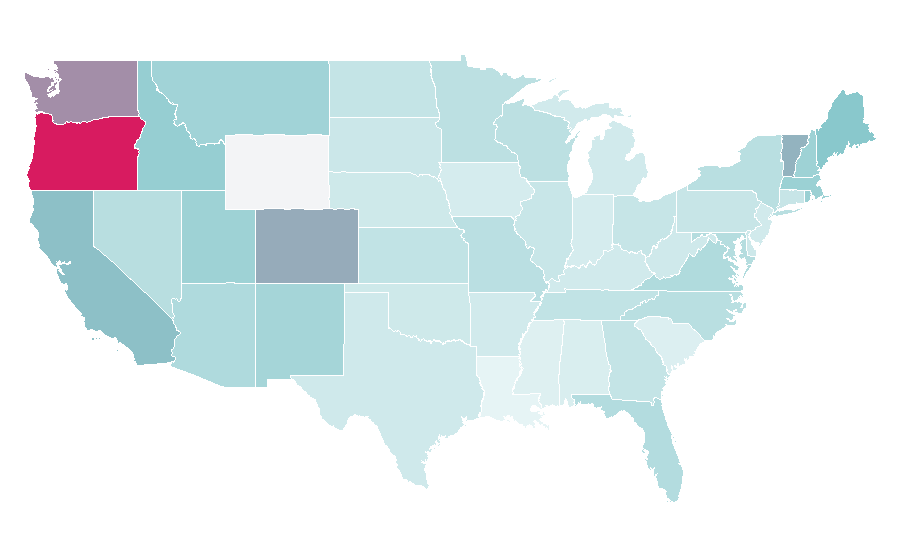 Affinity by region — DreamHost, United States